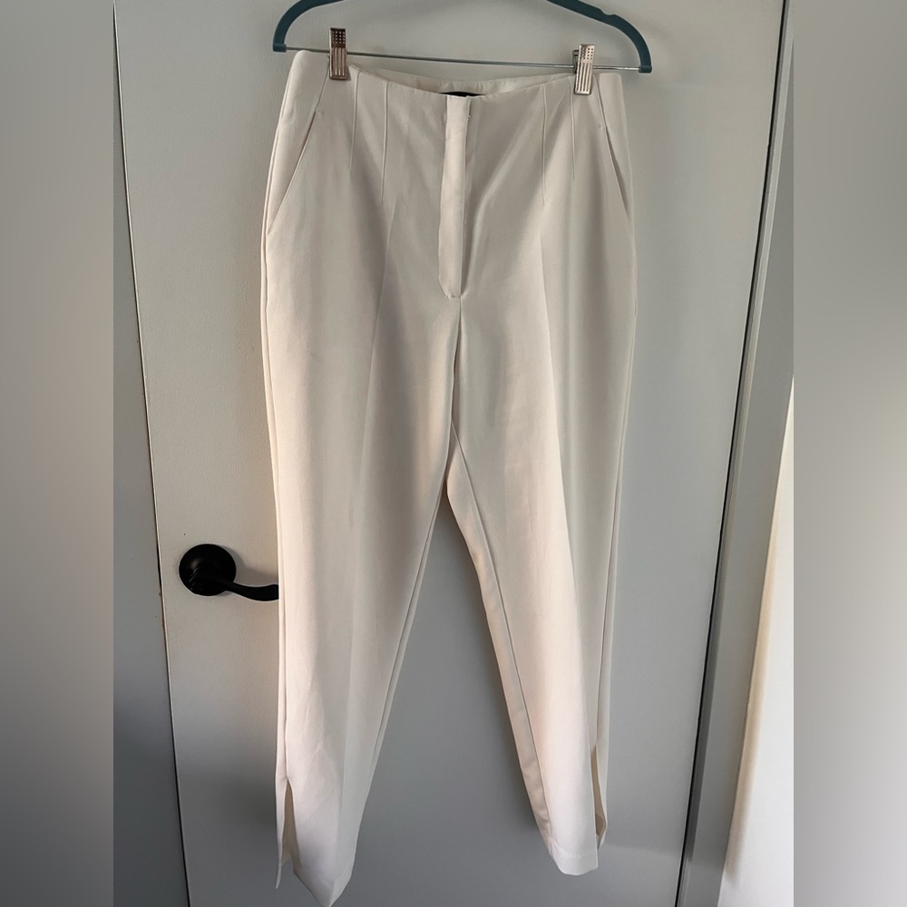 Dynamite, winter white, dress pants with slit at the ankle. Size 8